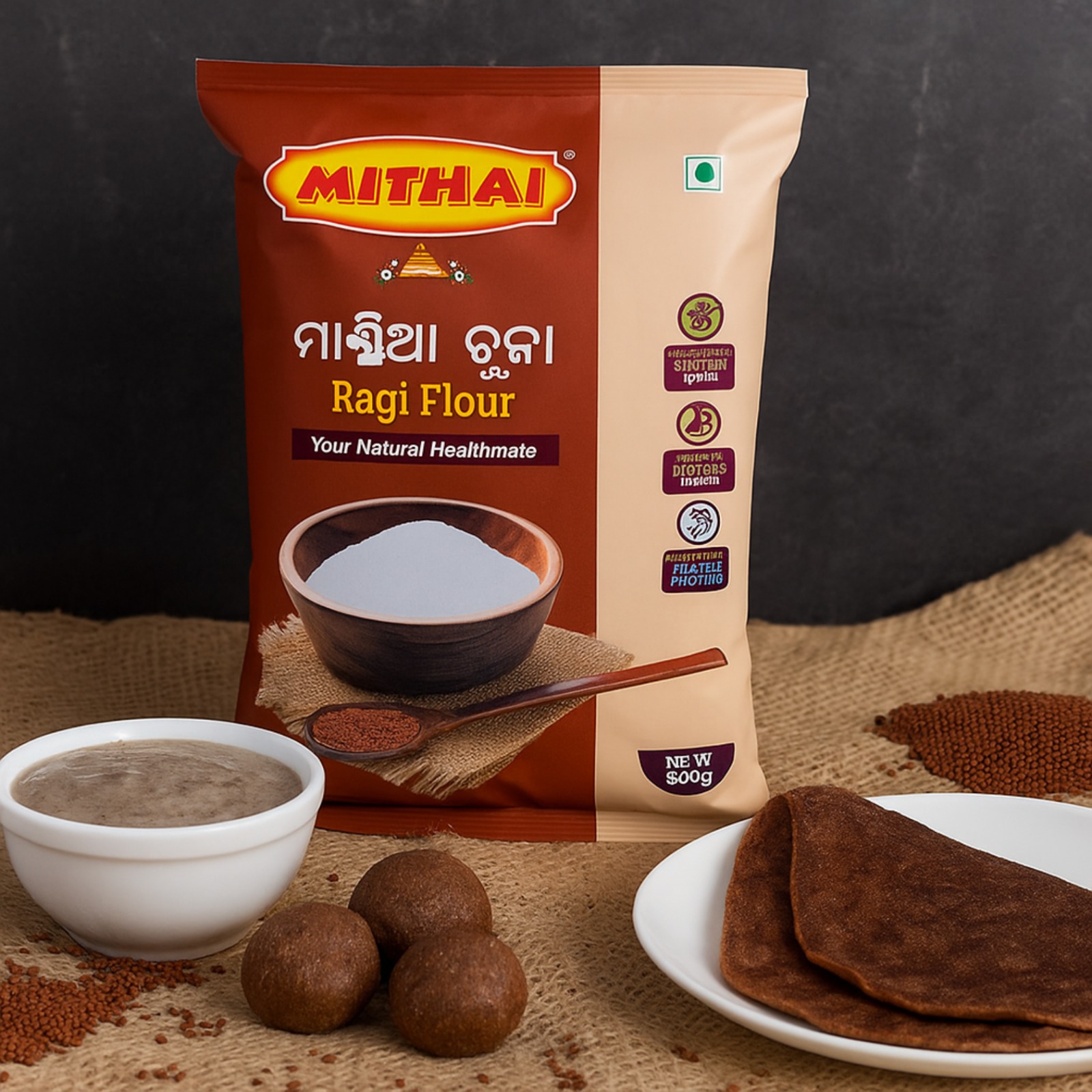 Mithai Ragi Flour-1KG (Pack of 2*500)