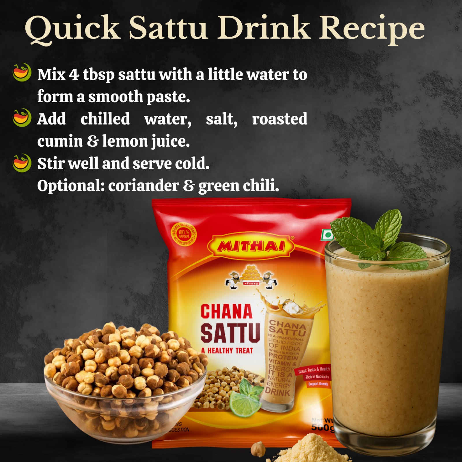 Mithai Chana Sattu-1KG (Pack of 2)