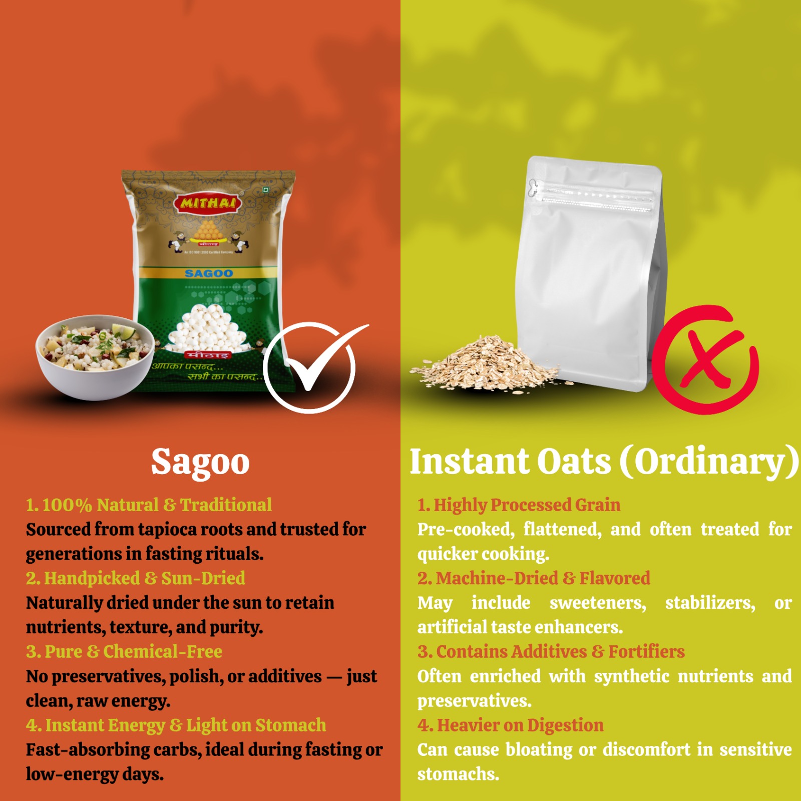 Mithai Sago Pearls-1KG (Pack of 2*500)